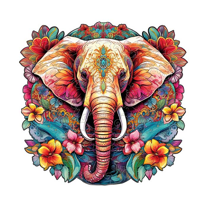 Elephant and Flowers