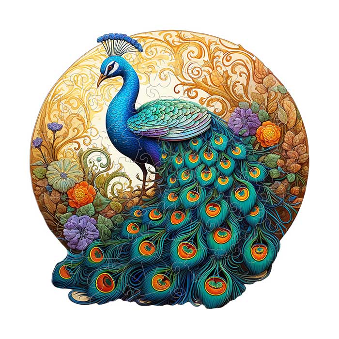 Peacock and Flower