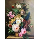 Retro floral oil painting