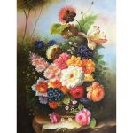 Retro floral oil painting