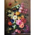 Retro floral oil painting