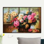 Retro floral oil painting