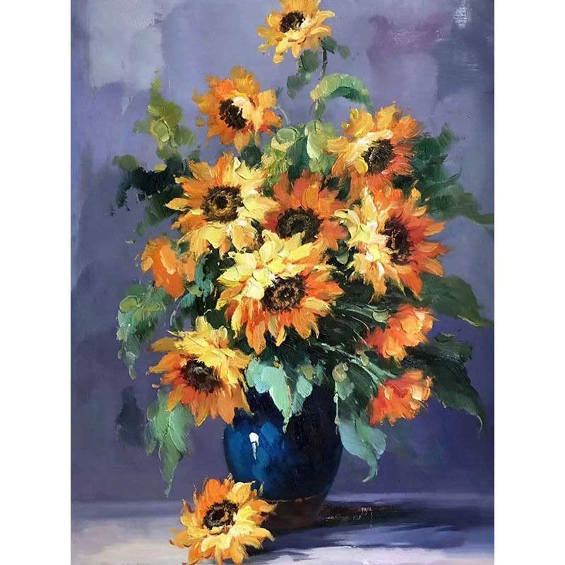 Retro floral oil painting