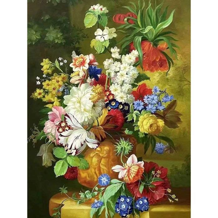 Retro floral oil painting