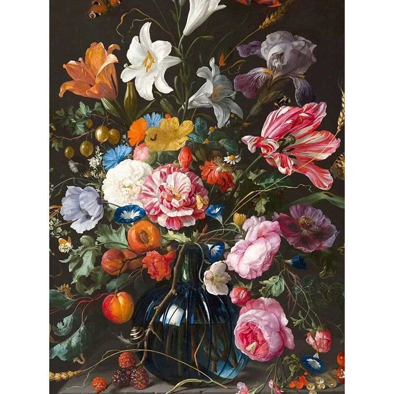 Retro floral oil painting