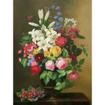 Retro floral oil painting