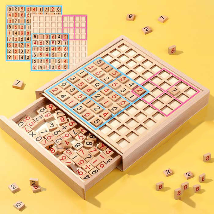 Wooden four-in-one sudoku